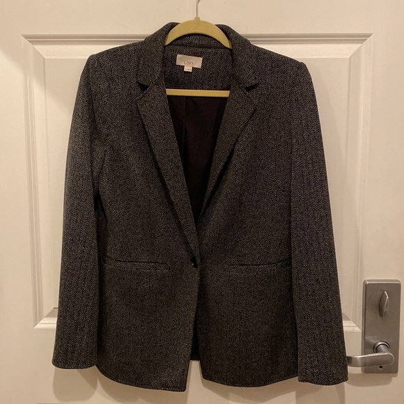 Loft black herringbone blazer. Size 6 - Picture 1 of 5